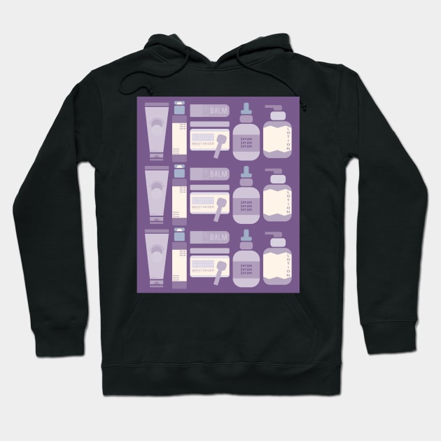 Skincare Essentials Pattern (Purple Version) Hoodie by aaalou